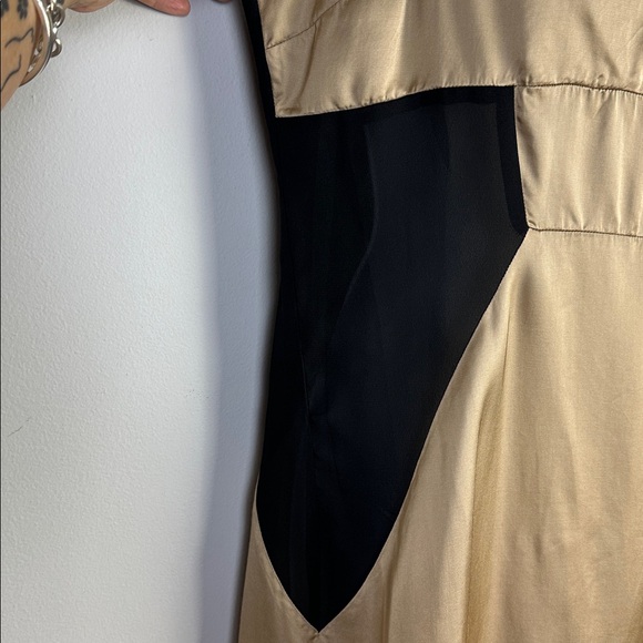 By Anthropologie Colorblock Slip Midi Dress Medium Relaxed Fit Edgy Fairy Goth - Picture 9 of 16